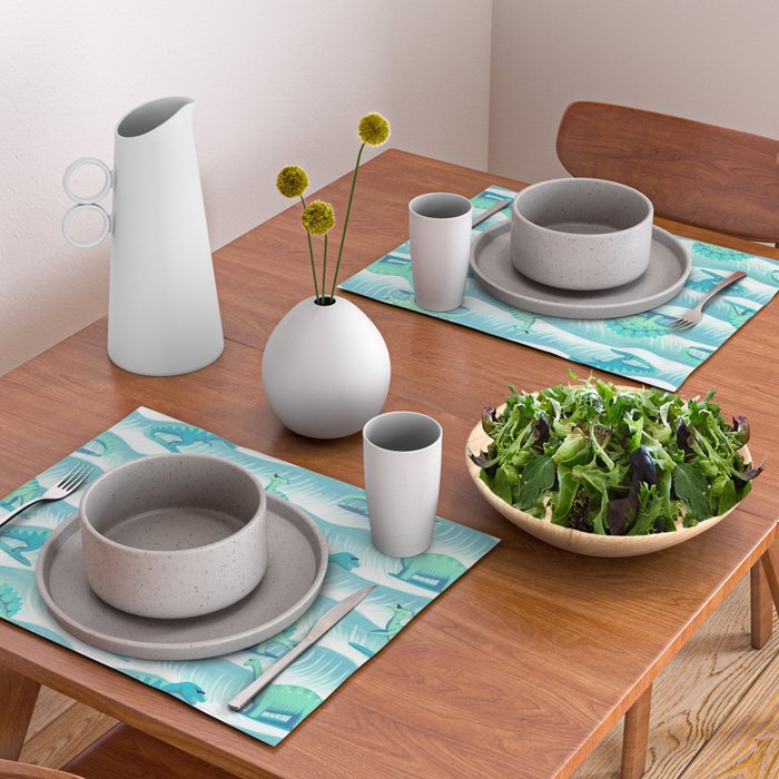 Surfosaurus - Aqua  Placemat Gallery Image 2