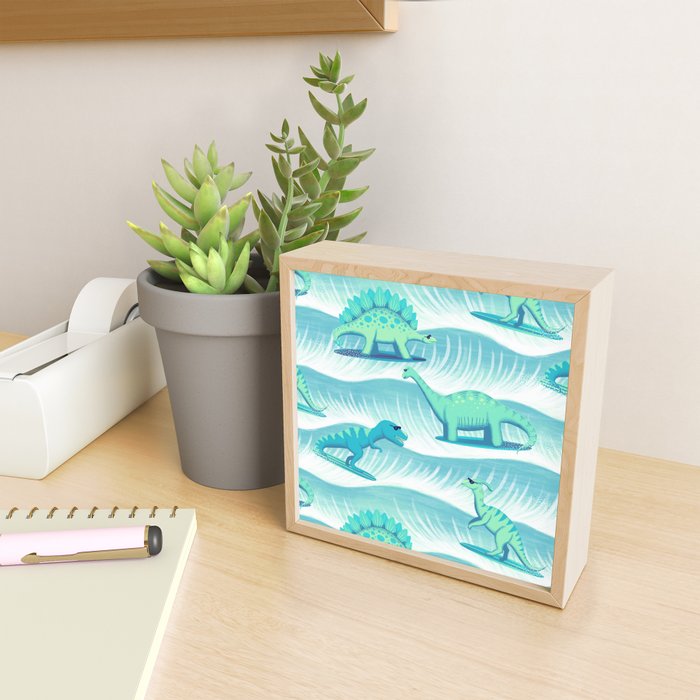 Surfosaurus - Aqua  Mini Art Print Gallery Image 2