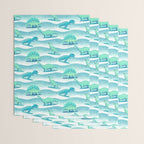 Surfosaurus - Aqua  Wrapping Paper Gallery Image 3