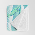 Surfosaurus - Aqua  Throw Blanket Gallery Image 3