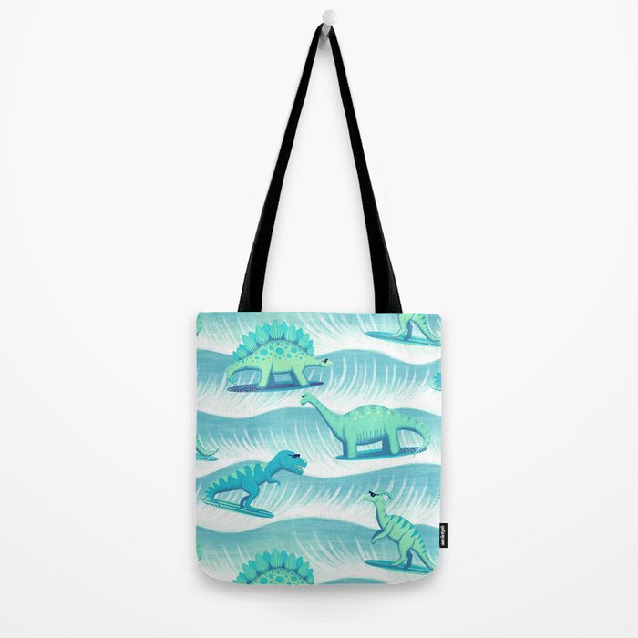 Surfosaurus - Aqua  Tote Bag Gallery Image 2