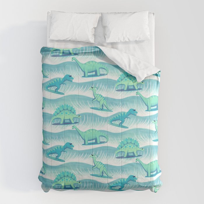 Surfosaurus - Aqua  Comforter Gallery Image 6