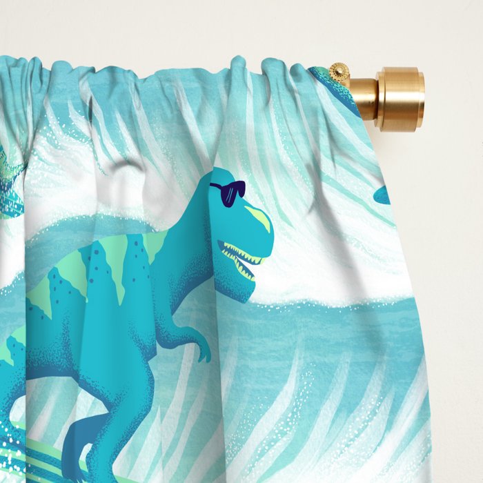 Surfosaurus - Aqua  Window Curtain Gallery Image 2