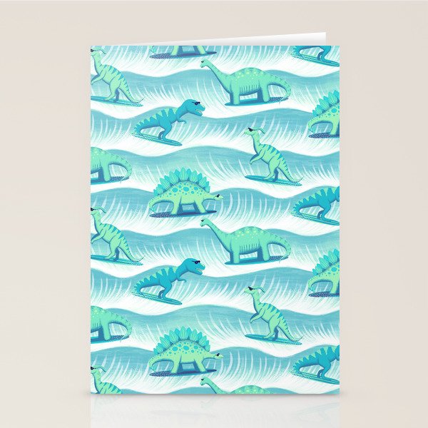 Surfosaurus - Aqua  Stationery Card Gallery Image 2