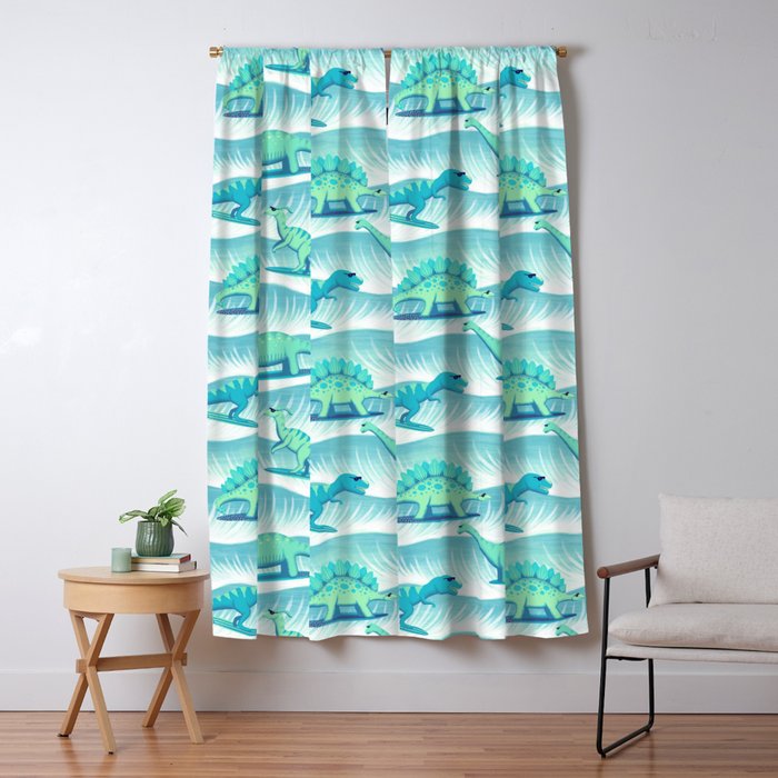 Surfosaurus - Aqua  Window Curtain Gallery Image 5