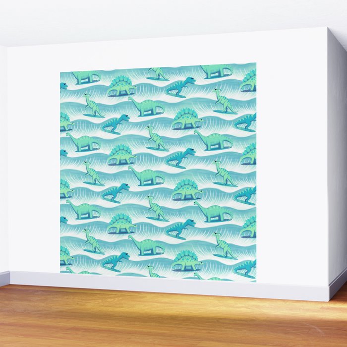 Surfosaurus - Aqua  Wall Mural Gallery Image 2