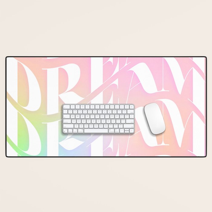 Day Dream on Pink pastel gradient Desk Mat Gallery Image 1