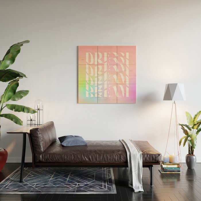 Day Dream on Pink pastel gradient Wood Wall Art Gallery Image 2