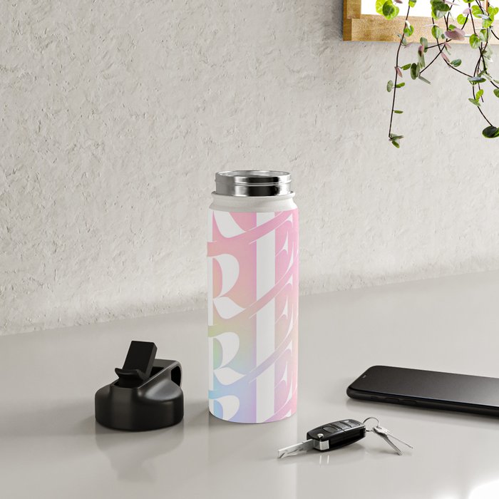 Day Dream on Pink pastel gradient Water Bottle Gallery Image 4