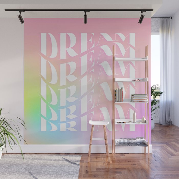 Day Dream on Pink pastel gradient Wall Mural Gallery Image 1