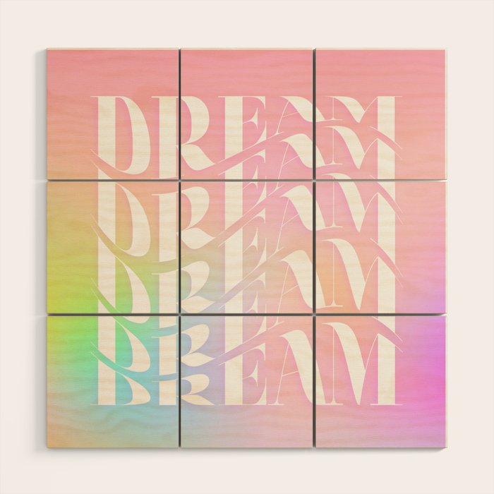 Day Dream on Pink pastel gradient Wood Wall Art Gallery Image 1