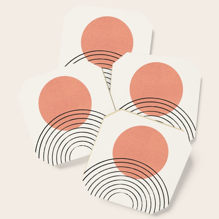 Orange Sun Mid-Century Full Coaster Gallery Image 1