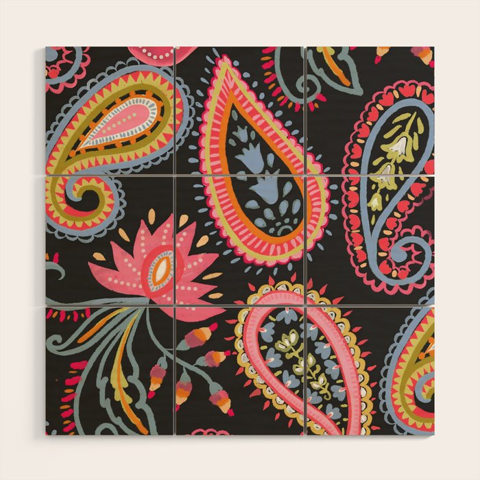 Eclectic  Paisley Delight Wood Wall Art Gallery Image 1