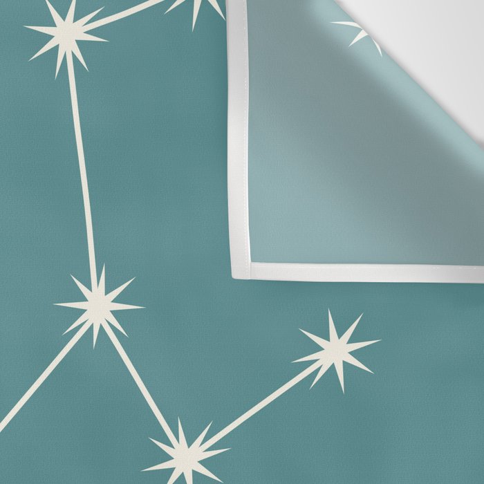 Taurus Zodiac Star Constellation Line Art Teal Wall Tapestry Gallery Image 3