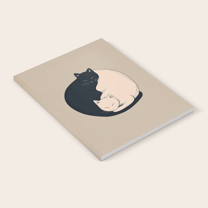 Yin Yang Cats Illustration Notebook Gallery Image 1