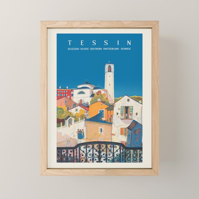 Ticino Switzerland Vintage Travel Poster, 1943 Mini Art Print Gallery Image 1