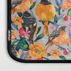 Orange Birds Florals - GREY Laptop Sleeve Gallery Image 3