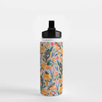 Orange Birds Florals - GREY Water Bottle Gallery Image 2