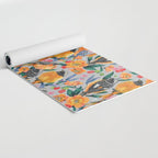 Orange Birds Florals - GREY Yoga Mat Gallery Image 2