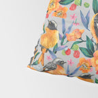 Orange Birds Florals - GREY Pillow Sham Gallery Image 4