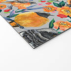 Orange Birds Florals - GREY Welcome Mat Gallery Image 2