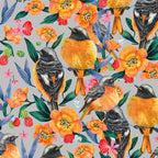 Orange Birds Florals - GREY Coffee Mug Gallery Image 2
