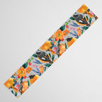 Orange Birds Florals - GREY Table Runner Gallery Image 3