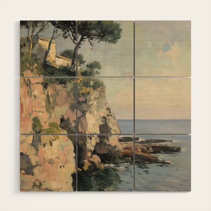 Cliff Impressionist Painting Wood Wall Art Gallery Image 1