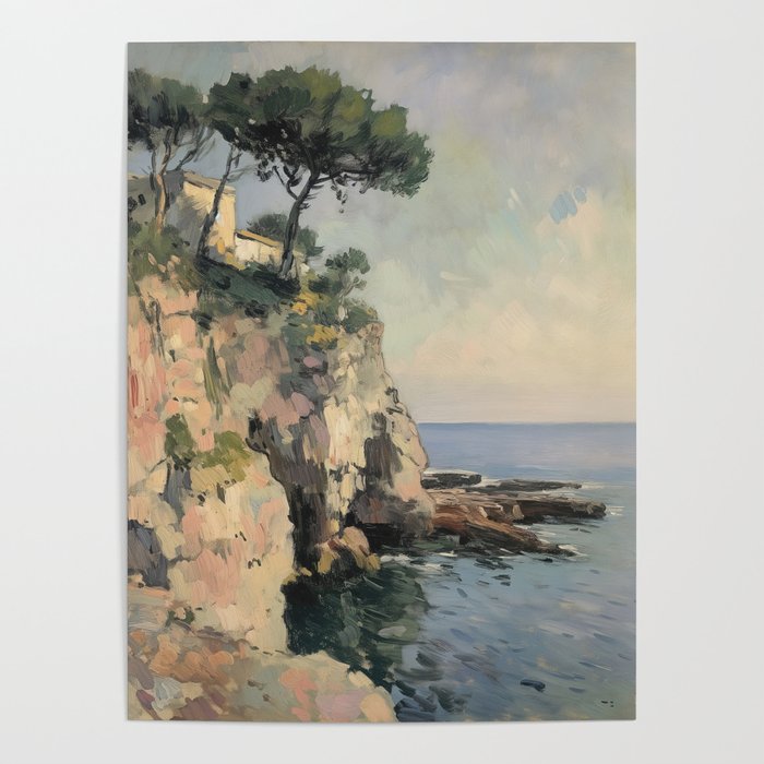 Cliff Impressionist Painting Poster Gallery Image 1