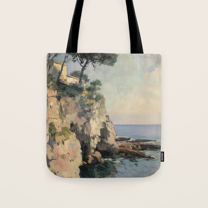 Cliff Impressionist Painting Tote Bag Gallery Image 1
