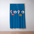 Retro Christmas Baubles on a dark background Window Curtain Gallery Image 3