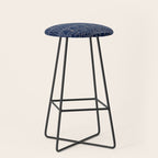 Blue Indigo Jeans Color, Bohemian Oriental Traditional Moroccan Fabric Style Stool Gallery Image 1