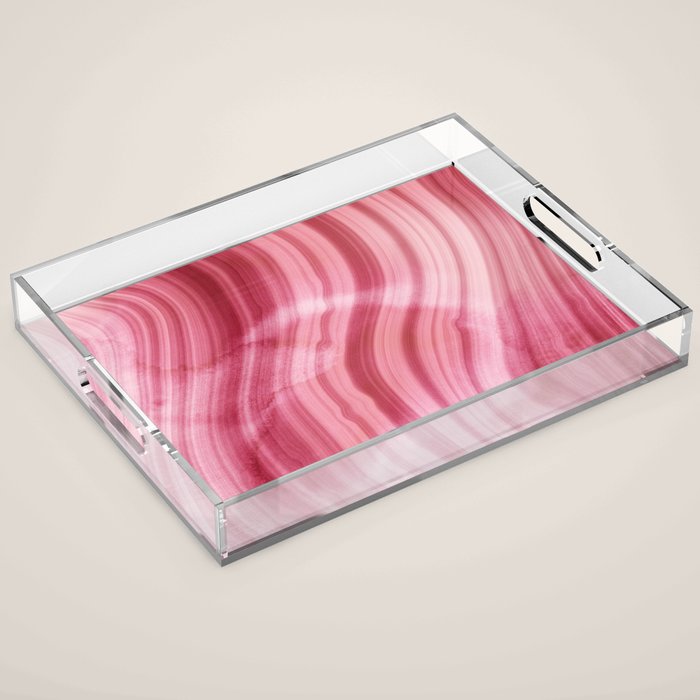 Summer Pink  Mermaid  Marble Acrylic Tray Gallery Image 1