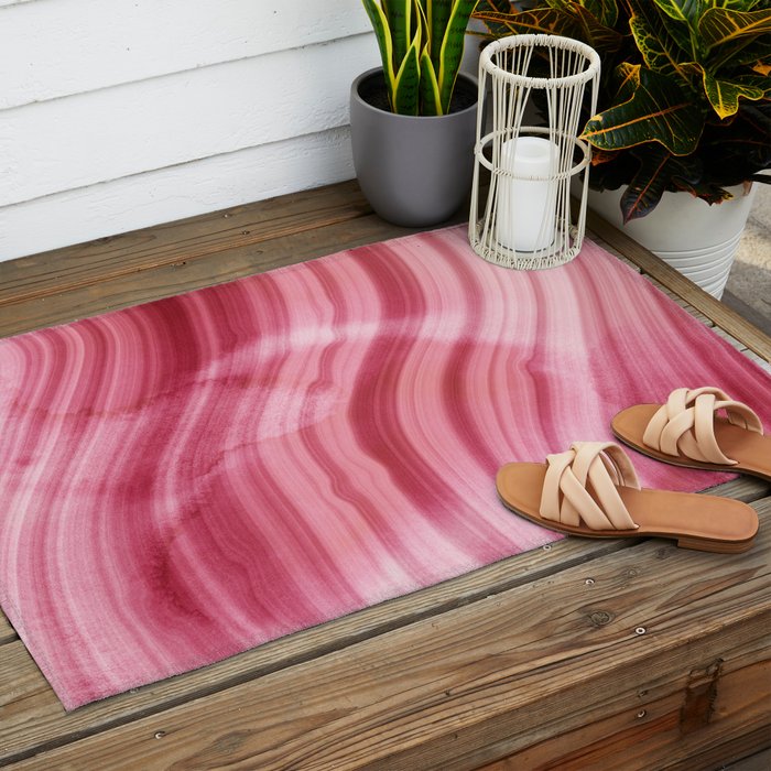 Summer Pink  Mermaid  Marble Outdoor Rug Gallery Image 2
