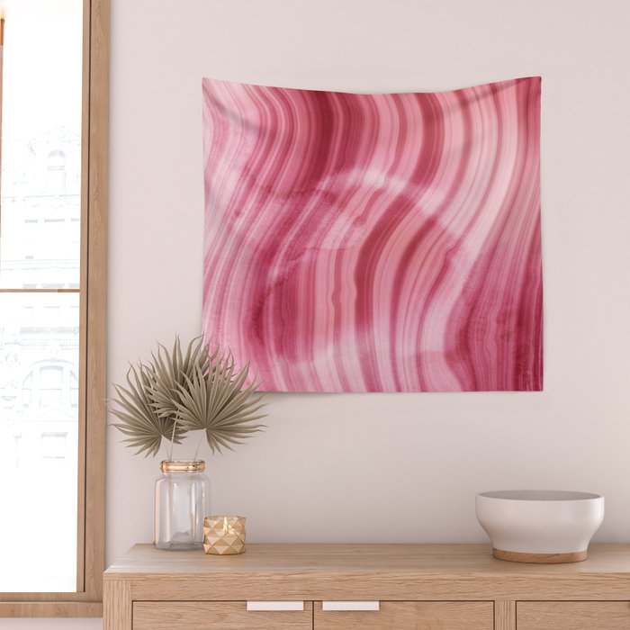Summer Pink  Mermaid  Marble Wall Tapestry Gallery Image 2