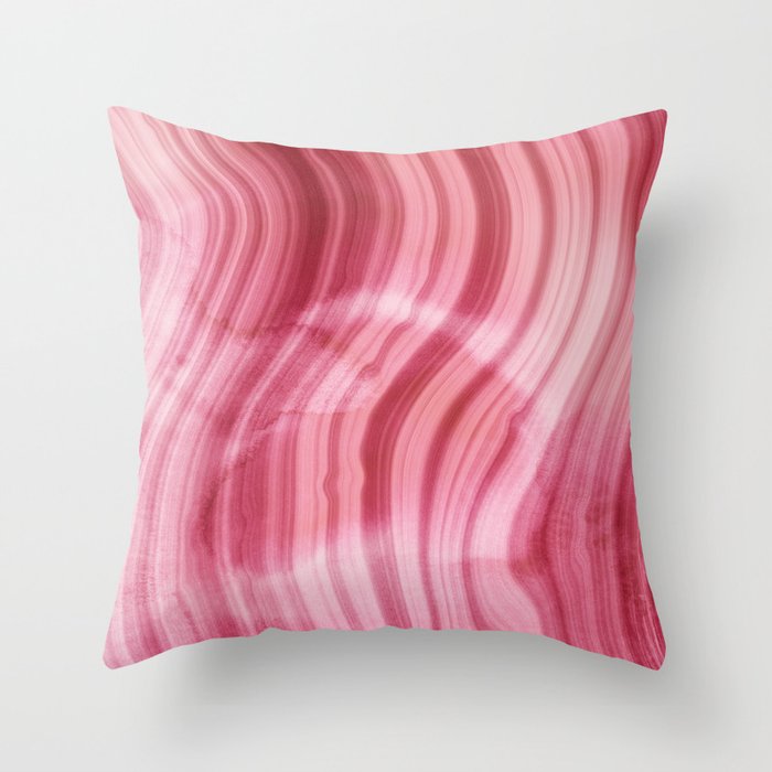 Summer Pink  Mermaid  Marble Throw Pillow Gallery Image 1