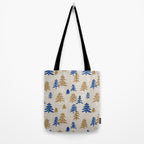 Christmas Trees - Gold & Navy Tote Bag Gallery Image 2