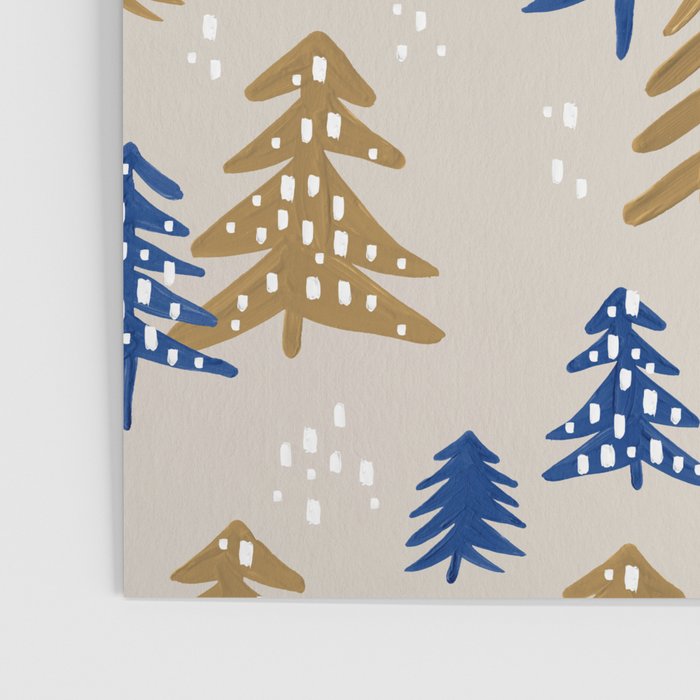 Christmas Trees - Gold & Navy Poster Gallery Image 3