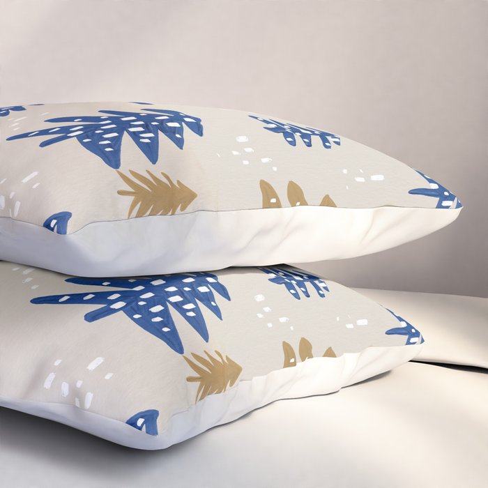 Christmas Trees - Gold & Navy Pillow Sham Gallery Image 3