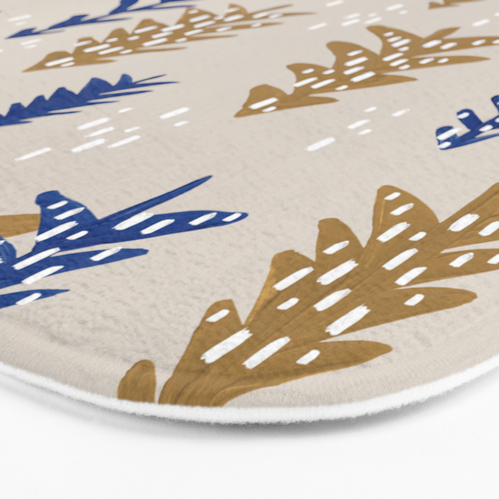 Christmas Trees - Gold & Navy Bath Mat Gallery Image 3