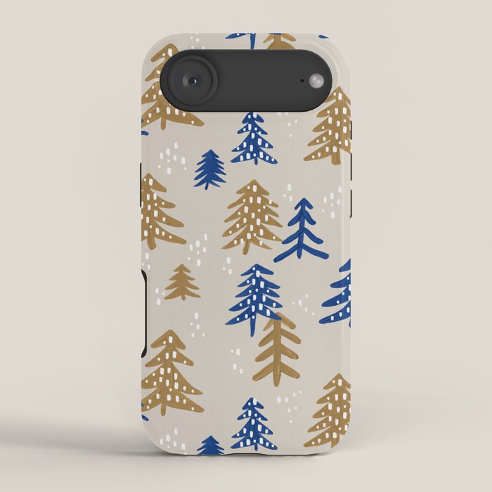 Christmas Trees - Gold & Navy iPhone Case Gallery Image 2