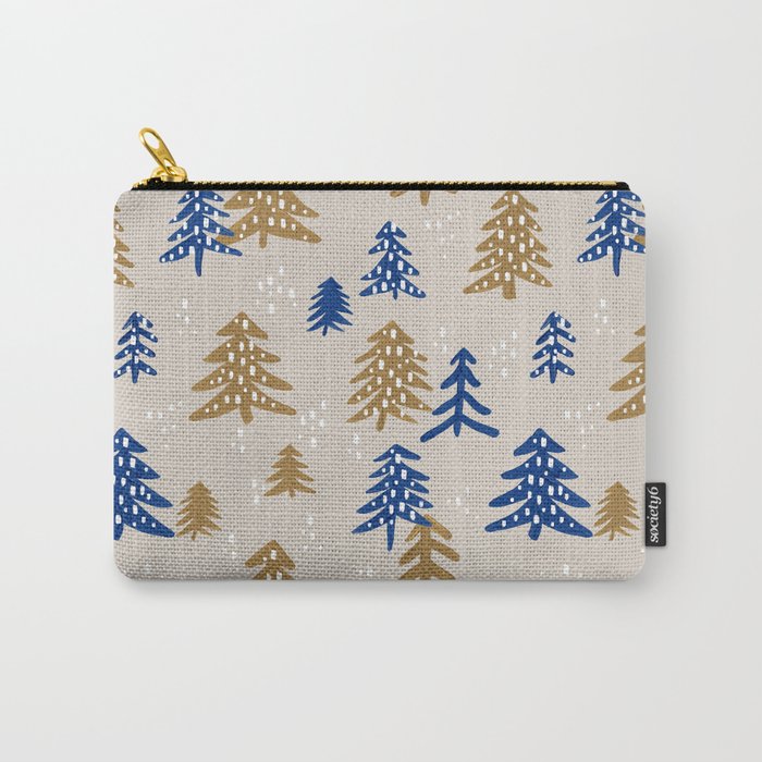 Christmas Trees - Gold & Navy Carry All Pouch Gallery Image 1