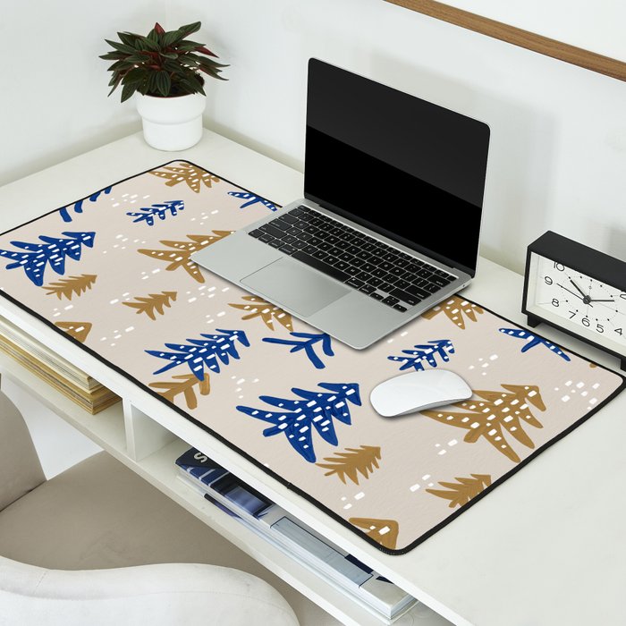 Christmas Trees - Gold & Navy Desk Mat Gallery Image 2