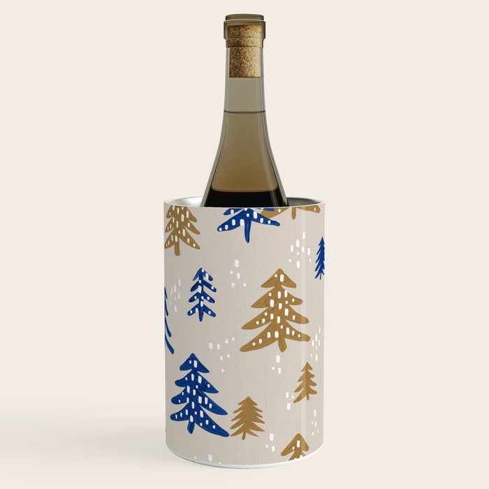 Christmas Trees - Gold & Navy Wine Chiller Gallery Image 2