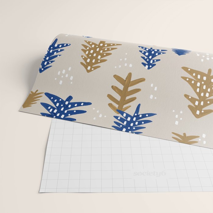 Christmas Trees - Gold & Navy Wrapping Paper Gallery Image 2