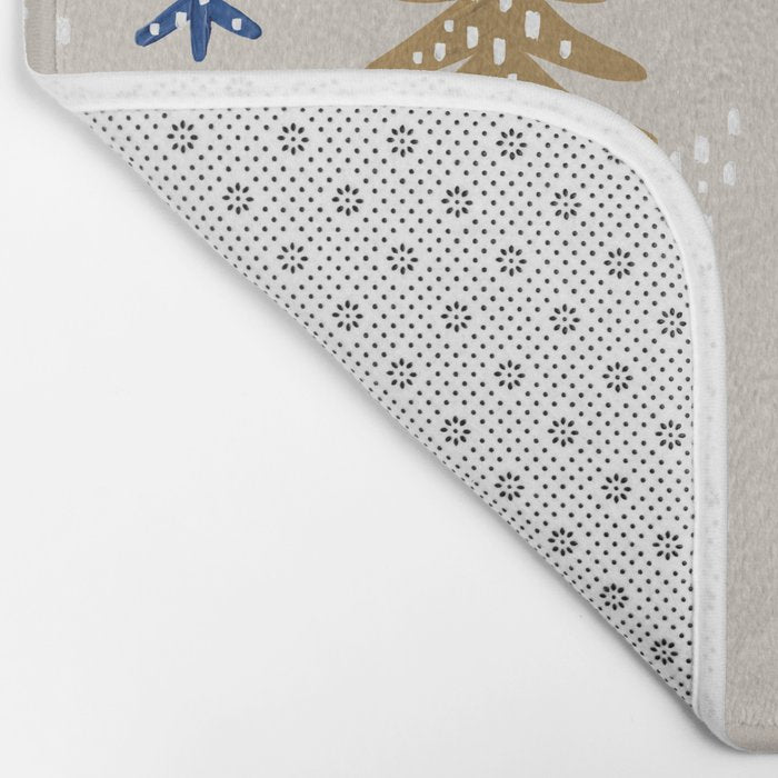 Christmas Trees - Gold & Navy Bath Mat Gallery Image 2