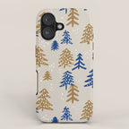 Christmas Trees - Gold & Navy iPhone Case Gallery Image 1