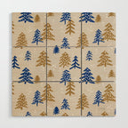 Christmas Trees - Gold & Navy Wood Wall Art Gallery Image 1