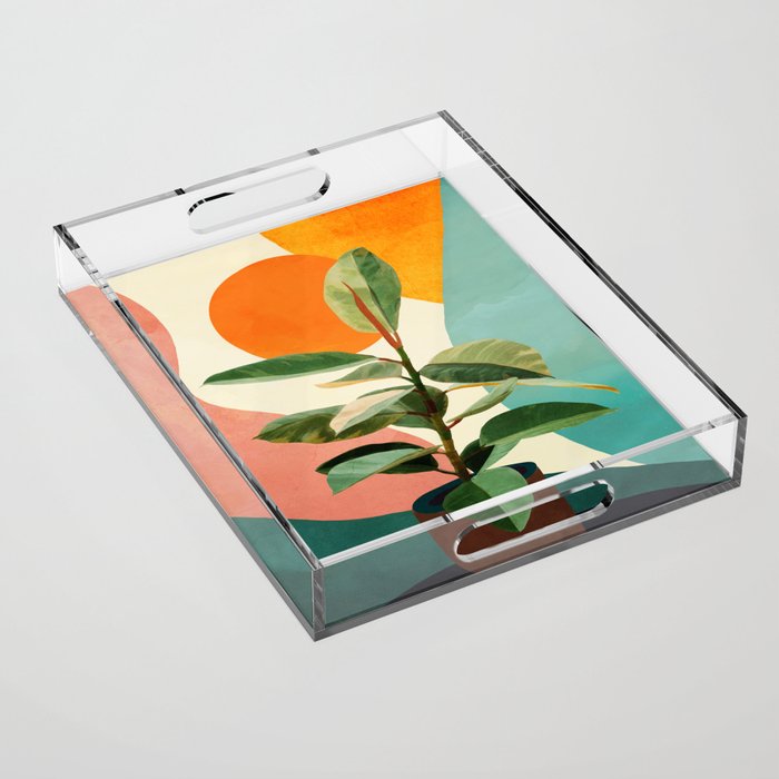Colorful Ficus 1 Acrylic Tray Gallery Image 1
