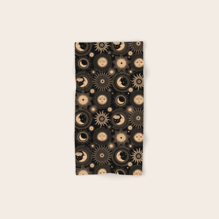 Vintage Sun & Moon Bath Towel Gallery Image 1